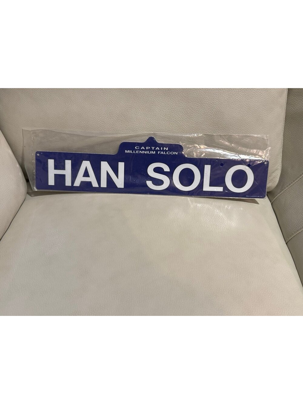 Vintage 1990s Star Wars Han Solo Plastic Street Sign - Factory Sealed New